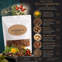Tisane en vrac personnalisable 120g en sachet Doypack avec fenêtre transparente, mélange botanique naturel pour le bien-être quotidien, vente en gros