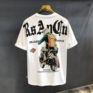 Camiseta tipo waffle personalizada OEM para hombre, manga regular, cuello trasero, <span class=keywords><strong>ropa</strong></span> de verano moderna, jersey informal elegante en blanco - Product Image 6