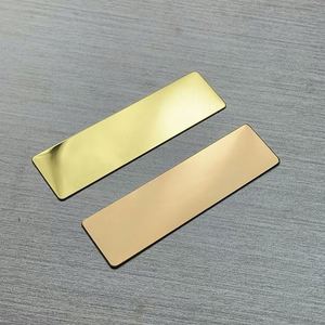 Plaque nominative rectangulaire vierge en acier inoxydable brossé effet miroir, gravable au laser – Vente chaude - Product Image 4