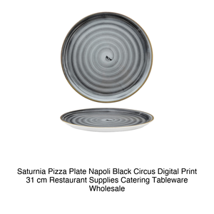 Plato para Pizza Saturnia Napoli Negro con Impresión Digital Circus de 31 cm, Suministros para Restaurantes, Vajilla para Catering, Venta al por Mayor - Product Image 2
