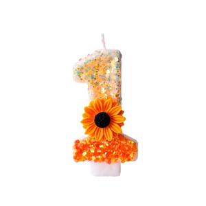Velas de Cumpleaños con Forma de Crisantemo Naranja Creativas para Fiestas con Temática Otoñal, Velas Decorativas para Pasteles Insertables sin Humo - Product Image 6