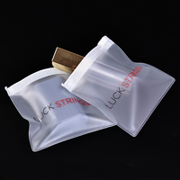 Sac pochette en coton à fermeture éclair en cuir PVC givré personnalisé rangement de bijoux de toilette cosmétique à motifs avec sacs en plastique à fermeture éclair