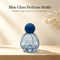 Flacons de parfum en verre colorés en forme de citrouille de 50 ml, flacons vaporisateurs de parfum vides rechargeables avec bouchon rond