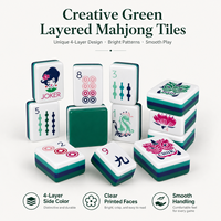 Juego de Mahjong Americano Clásico de Acrílico Verde con 160 Fichas para Entretenimiento en el Hogar