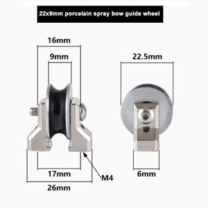 รอกเคลือบเซรามิก Cr2O3 ขนาด 22*9 พร้อมขายึดและบล็อกถ่วงน้ำหนักสำหรับเครื่องมัดสายรัด ระยะห่างรูโบว์ 17 มม. - Product Image 5