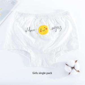 Vente en gros de caleçons mignons en coton biologique durable pour filles sous-vêtements pour enfants personnalisés avec impression de logo - Product Image 5