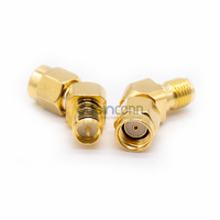 Conector Coaxial RF de 50 ohmios y 45 Grados, Adaptador SMA Macho a SMA Hembra