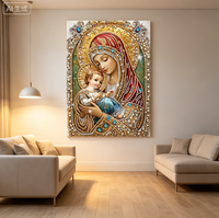 Peinture Diamant 5D DIY SONGWOOART en Gros, Art Religieux Vierge Marie Jésus en Acrylique, Décoration Maison, Cadeau Chrétien
