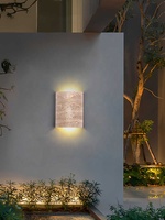 Wabi Sabi Applique Murale en Travertin Jaune Étanche LED Support Lumière Couloir Escalier Décoration Lampe Murale de Chevet