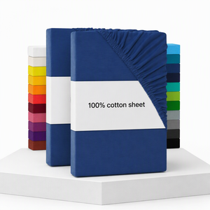 Ensemble de draps ajustés 300TC 100% coton <span class=keywords><strong>160</strong></span> x 200 cm, <span class=keywords><strong>drap</strong></span> de lit en coton uni 300TC pour hôtel/maison - Product Image 1