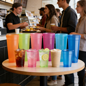 Gobelets jetables en plastique PET pour café, avec logo personnalisé, 16 oz, pour thé et <span class=keywords><strong>tequila</strong></span>, 12 oz, gobelets en plastique - Product Image 1