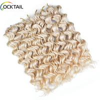 Cheveux synthétiques Kanekalon, vague océanique, torsadés, crochet, ombré blond rose, vague lâche, extensions de cheveux pour tresses