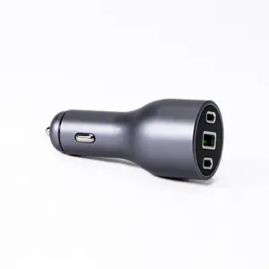 2023 Hot selling New Design 3 Port Car Charger 100W Type-C PD 120W QC 3.0 30W Quick Laptop USB Charger Phone USB C Fast Car Char