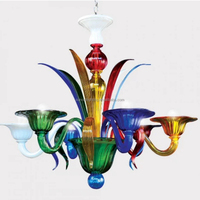 Lustre en verre de Murano Doge fait main de luxe, forme carrée allongée, LED, hauteur réglable, 3 à 12 lumières, décoration d'hôtel