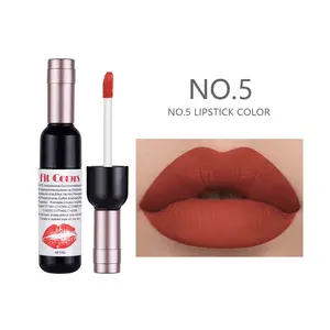 Hot Sales Silky Smooth Lightness Non-Stick Cup Lipstick For Women Hydrating Wine Bottle Lip Tint Wine Lip Tint 6 Colors