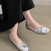 Chaussures plates ballerines décontractées et élégantes pour femmes, avec nœud, en microfibre, à bout rond, semelle intérieure souple et élastique – Nouveauté à prix abordable