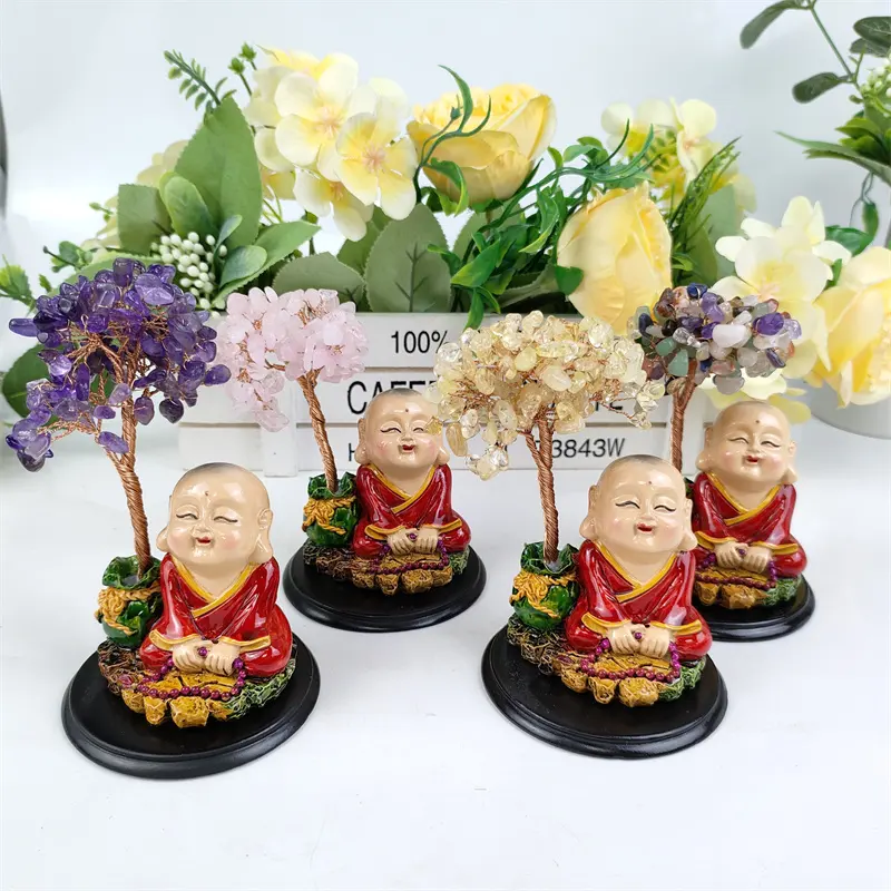 Schlussverkauf Dekoration mehrere Materialien Kristall-Becher Baum Buddha-Schmuck zu verkaufen