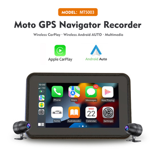 Reproductor Multimedia Inalámbrico Portátil con Pantalla Táctil BT de 5 Pulgadas para Motocicleta y Automóvil, DVR para Automóvil a Prueba de Agua con Cámaras Duales - Product Image 2