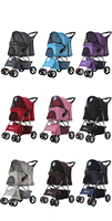 Vente flash : poussette pour chien 2 en 1, grande taille, pliable, en tissu, pour deux animaux