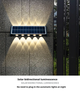 Lampe de paysage de jardin solaire avec LED chaude RVB 6 têtes vers le haut et vers le bas Lampe de lavage murale étanche IP65 Alimentation CC - Product Image 5