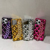 Coque de téléphone de luxe scintillante avec diamants pour iPhone 17, 16, 15, 14 Plus, 13, 12 Pro Max, souple, antichoc, avec dragonne pour femmes et jeunes filles