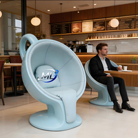 Fauteuil de détente individuel en fibre de verre en forme de tasse à café, design moderne, durable, couleur personnalisable, en cuir PU, pour extérieur, maison et bureau