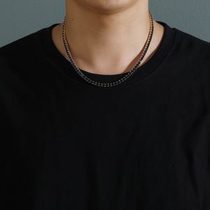 Cadena de Clavícula de Circonio Azul de 4 mm, Brazalete de Circonio de Una Sola Fila, Collar para Parejas Collar Lijing de Moda Tanjing - Product Image 3