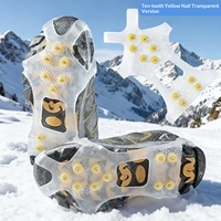 Crampons antidérapants en acier à 10 dents pour chaussures, idéaux pour l'alpinisme, les voyages, la pêche et la neige - TPE - Hiver et extérieur