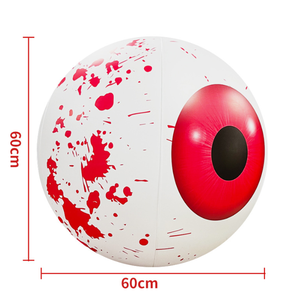 Globos oculares sangrientos inflables que brillan intensamente enormes de Halloween para fiestas de Halloween, fiestas temáticas de terror - Product Image 2