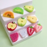 100 figurines à thème fruité Kawaii, blocs de fraises, pommes et poires pour scrapbooking, coques de téléphone, pinces à cheveux, loisirs créatifs et décoration
