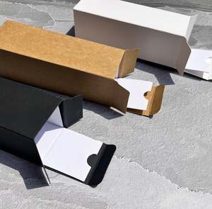 Boîte en carton blanc personnalisée, design en cuir de vachette, carton noir + plateau intérieur imprimé pour cosmétiques, pour emballer des chaussettes en cadeau - Product Image 4