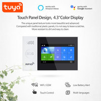 Système d'alarme de sécurité WiFi intelligent Tuya 4G US avec écran tactile de 4,3 pouces, kit d'alarme anti-intrusion sans fil pour la maison, compatible Alexa et Google PST-WG107-4GUS