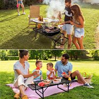 Table de pique-nique pliante en aluminium léger Portable 25x13x11in 4-6 personnes gril de Camping en plein air installation rapide jardin Patio barbecue