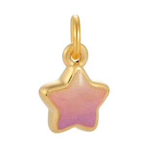 Venta al por mayor diseño único Wishing Star colgante 24K oro sólido collar accesorios colgante brillo esmalte artesanía colgante - Product Image 1