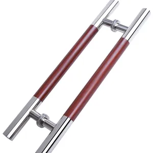 Stainless steel glass sliding door handle painted red wood office door handle