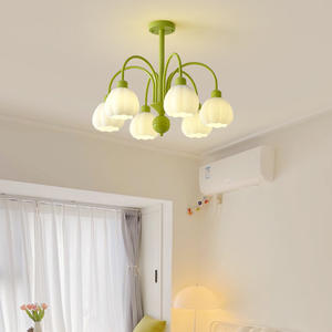 Lily Valley Design, luminaire suspendu rétro de style français à motif floral crémeux pour salon, chambre à coucher, salle à manger - Product Image 2