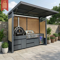 Meuble de barbecue extérieur avec évier et tiroir coulissant, design modulaire, pour jardin, patio, cour arrière, cuisine extérieure