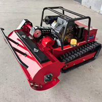 Tondeuse à chenilles télécommandée de qualité industrielle, moteur hybride 15 CV pour la coupe de l'herbe en pente en vignobles et vergers