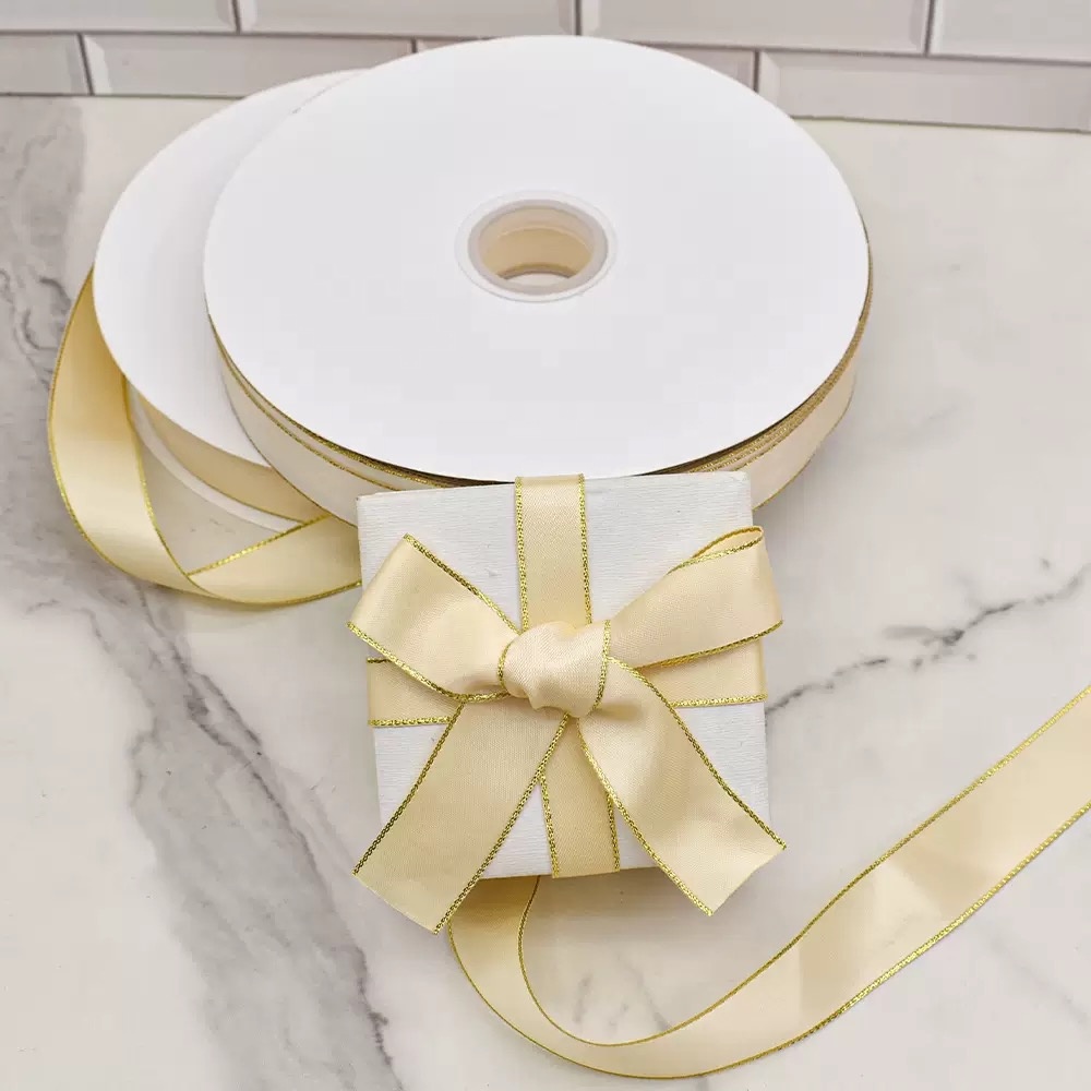 OEM Custom Sizes for Gift Bags Handle Brand Logo Artwork Printed Hot Stamping Grosgrain Ribbon for Packaging Cosmetic Gift Box