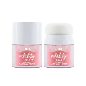 RUA wholesale OEM&ODM blush powder waterproof long lasting matte natural pink blusher with a puff