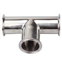 Collier de serrage sanitaire en acier inoxydable, 3 pouces 76mm Tee égal raccords de tuyauterie à 3 voies 304 316 TC Tee à trois pinces