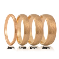 Bague en tungstène martelée pour hommes, bracelet de mariage en or Rose 2mm 4mm 6mm 8mm