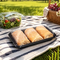 Boîte d'emballage jetable en plastique PET transparent pour desserts, gâteaux, snacks, pains et pâtisseries, avec couvercle transparent – Meilleures ventes