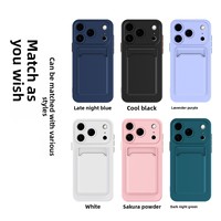 Étui de téléphone portable antichoc en TPU souple avec porte-cartes intégré pour iPhone 18 17 16 15 14 13 12 Pro Max – Populaire