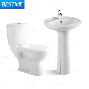 Set Peralatan Sanitasi Keramik Populer Set Alas Toilet Mangkuk Kamar Mandi Putih Elegan Kompetitif