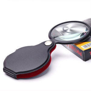 Pocket Magnifier 55Mm Glass Lens Folding Leather Case Reading Books And Newspapers - Product Image 5