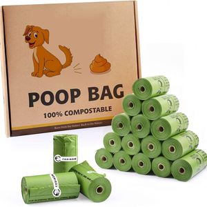 Custom Printed Eco Friendly Biodegradable <b>Compostable</b> Sustainable Disposable Plastic PLA Dog Waste Poop <b>Bag</b> on Roll - Product Image 1