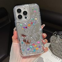 Coque de téléphone portable à motif diamant papillon 3 en 1 de haute qualité pour Redmi 13 13C Note13 4G