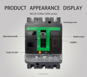 Interruptor Automático de Caja Moldeada MCCB 3P, Interruptor de Distribución de Energía Industrial de Bajo Voltaje y Alto Rendimiento, Protección Contra Sobrecarga y Cortocircuito - Product Image 1