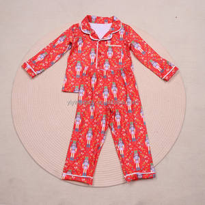 بيجامة للأولاد من يي ينغ، طقم بيجامة من الحرير الحليبي، ملابس نوم فائقة النعومة بياقة مسننة لعيد الميلاد، ملابس نوم بأكمام طويلة للأطفال والصغار - Product Image 2